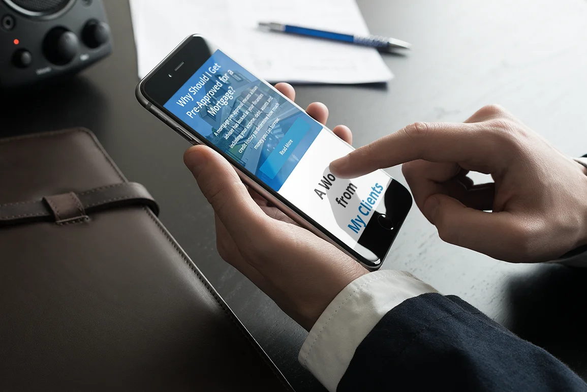 Hypotec website template on iPhone